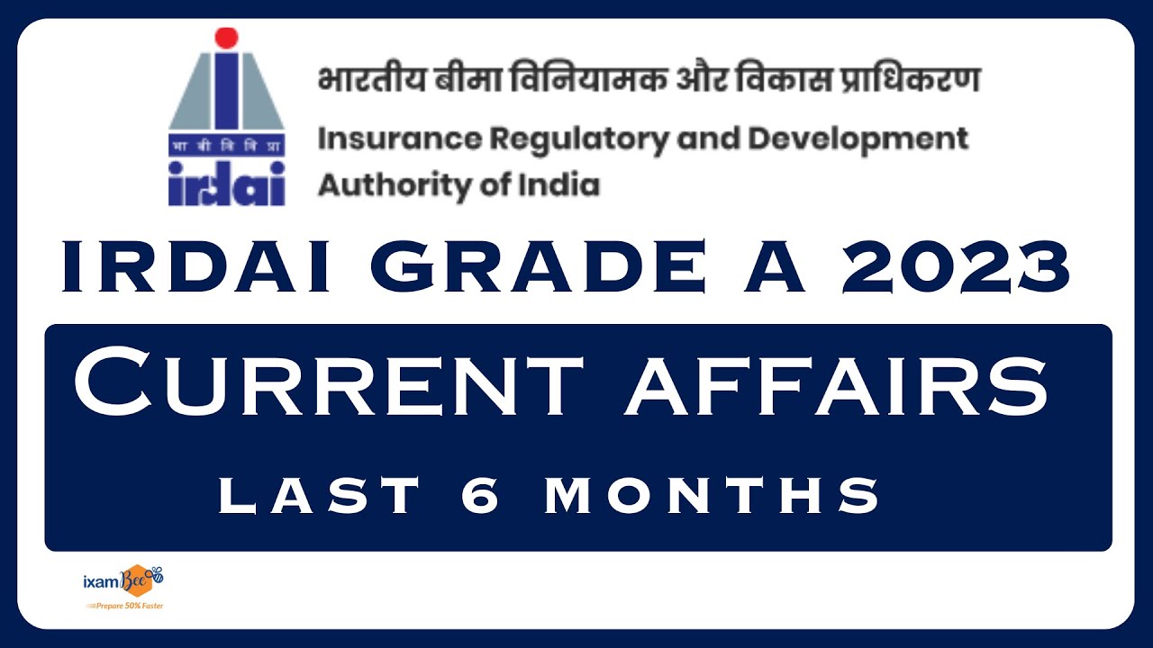 IRDAI Grade A 2023 | Last 6 Months Current Affairs MCQs for IRDAI Exam | By Vikram Sir