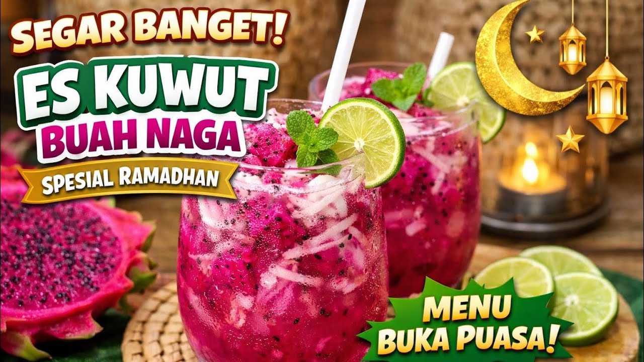 Segar Banget! Es Kuwut Buah Naga Spesial Ramadhan, Cantik & Bikin Nagih! 🍹✨