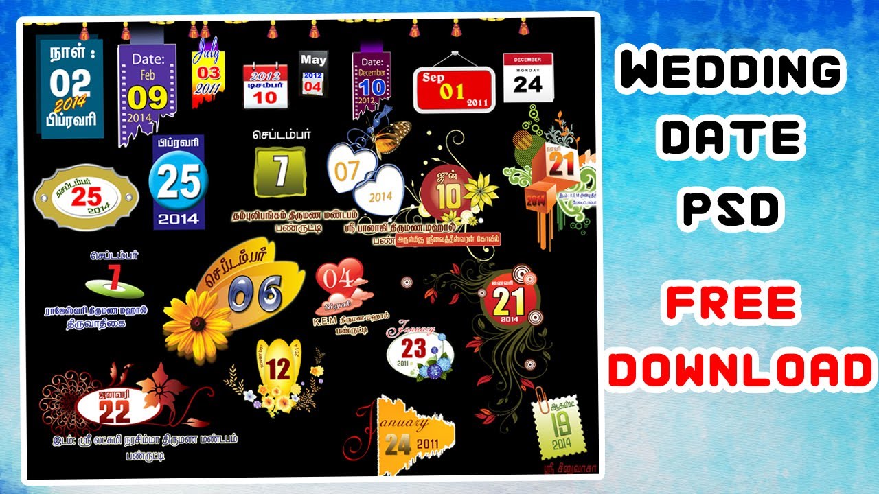 Wedding Date Psd Files Free download | Wedding Banner date psd | Diamond Arts