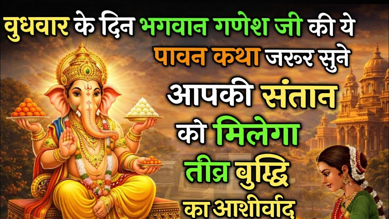 बुधवार विशेष 🔔 गणेश जी की चमत्कारी कथा | संतान को मिलेगा तीव्र बुद्धि का आशीर्वाद 🧠✨