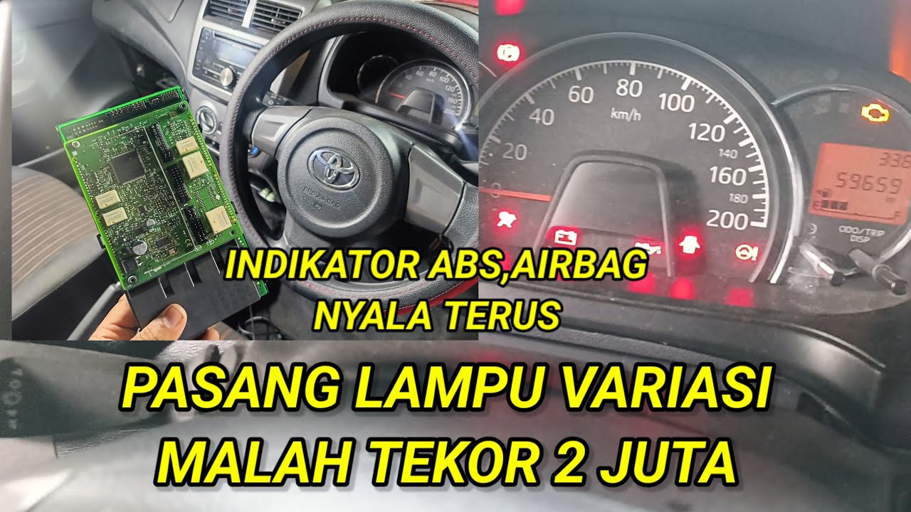 INDIKATOR CHECK ENGINE, EPS,SRS AIRBAG TOYOTA AGYA MENYALA SETELAH PEMASANGAN LAMPU VARIASI.