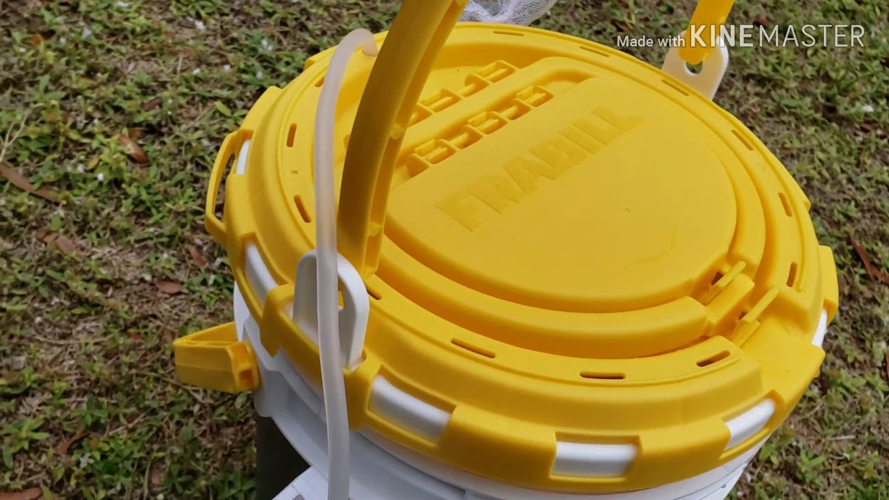 FRABILL DRAINER BAIT BUCKET/BAIT BUCKET LIVE WELL/BABY BUBBLES AERATOR/PORTABLE AIR PUMP
