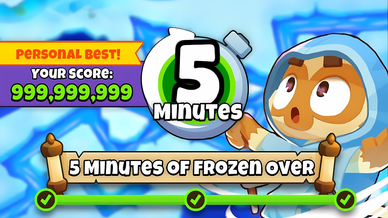 5 Minutes of Frozen Over [Challenge] [🚫 Monkey Knowledge] Walkthrough/Guide | Bloons TD6