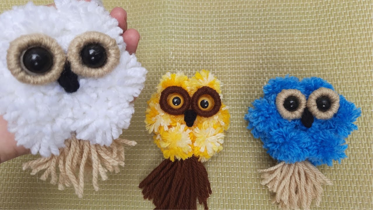 Como fazer Coruja.  Corujinha fofa feita com lã e rolo de papel higiênico🦉😍