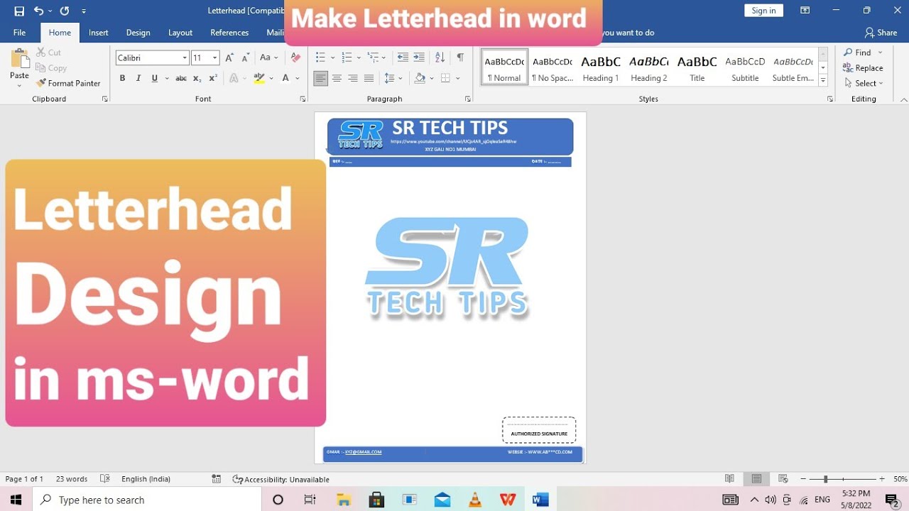 Letterhead design | How to make letterhead design in Microsoft word