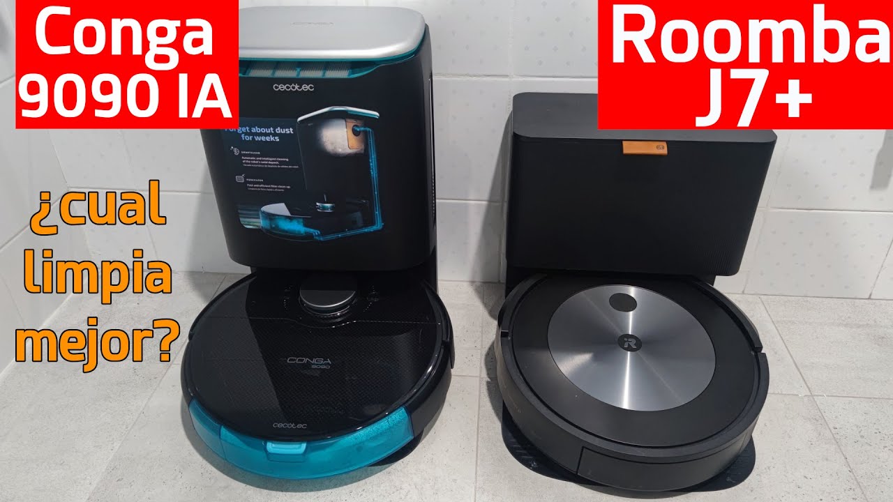 Conga 9090 IA vs Roomba J7+ 🔥🔥 COMPARATIVA DEFINITIVA MEJOR ROBOT ASPIRADOR