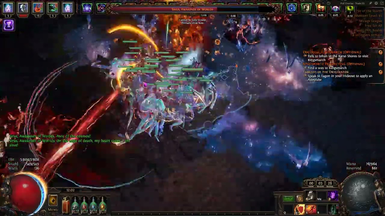 Path of Exile 3.28 Necromancer Carrion Golem Zombie Poison vs Uber Sirus