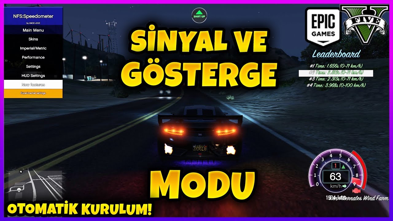 ÇOK ÖZELLİKLİ GÖSTERGE VE SİNYAL MODU DETAYLI ANLATIM VE KOLAY KURULUM | GTA5 SİNYAL MODU | NFS HUD