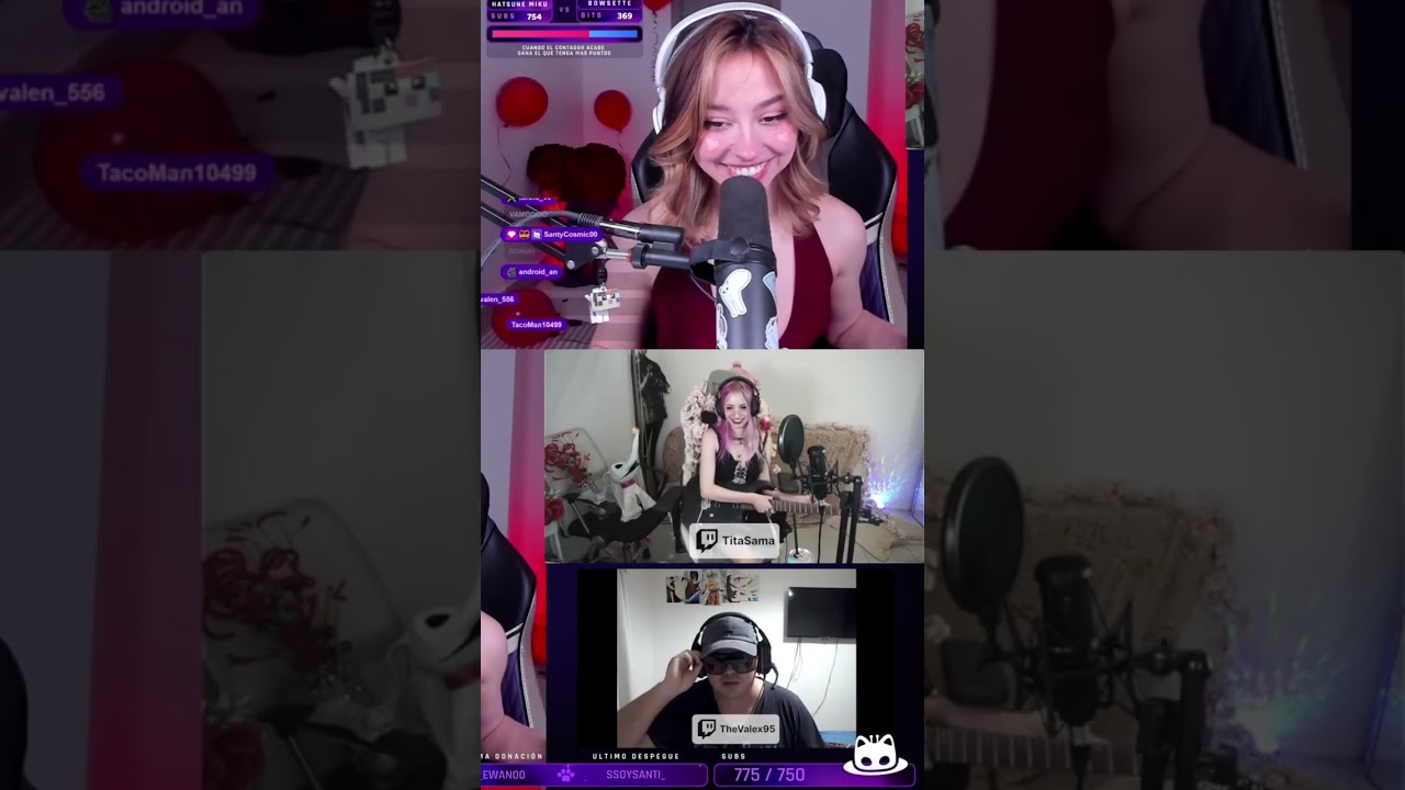 Mictia y Tita reaccionan a mi cosplay de Bizarrap #thevalex95 #titasama #mictia00 #mictia