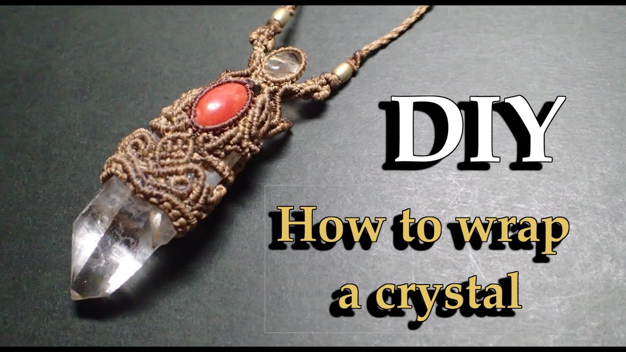 【DIY】～part３~How to make crystal pendant.クリスタルを使ったマクラメペンダントの作り方。