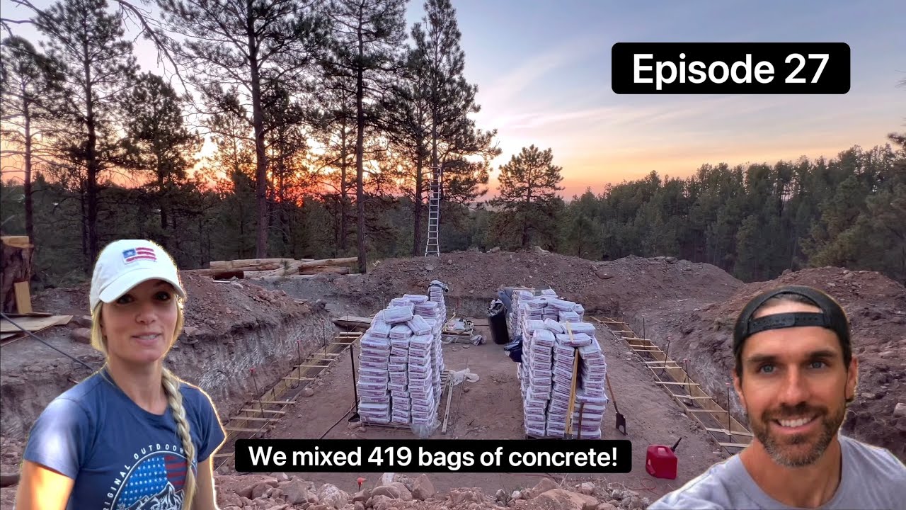 How we poured our own footings Off Grid - Log Cabin Build