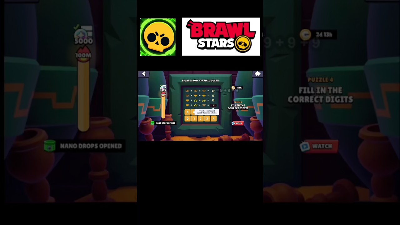 How to Solve Escape Pyramid Quest Puzzle 4 Easy! 😱 #BrawlStars