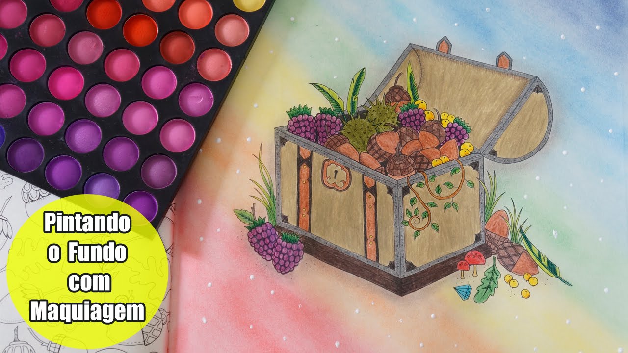 Fundo Com Maquiagem | Colorindo Jardim Secreto/Floresta Encantada - por Jéssica Freitas