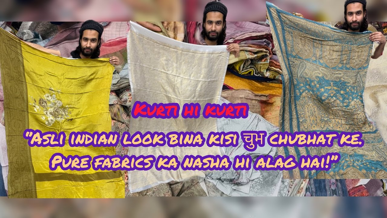 🥵pure natural crape kurti khandani😍 kurti hi kurti export surplus sohail bhai Sadar bazar #trending 
