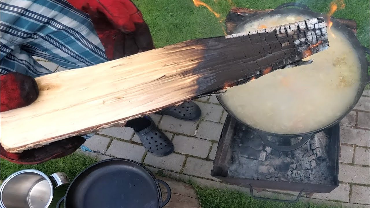 Žuvienė kazane / Cod fish soup in cast iron kazan pot