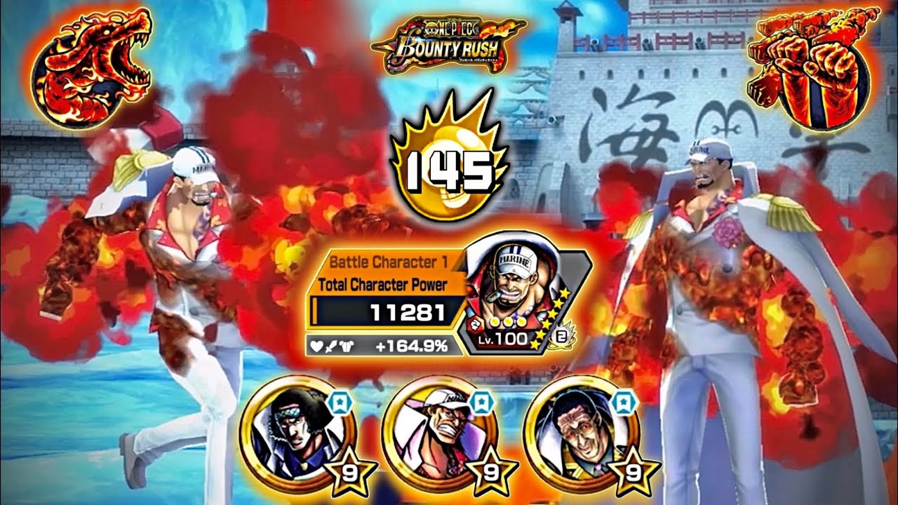 EX Fleet Admiral Akainu Sakazuki with [Admiral Trio Medal Set] Showcase | One Piece Bounty Rush