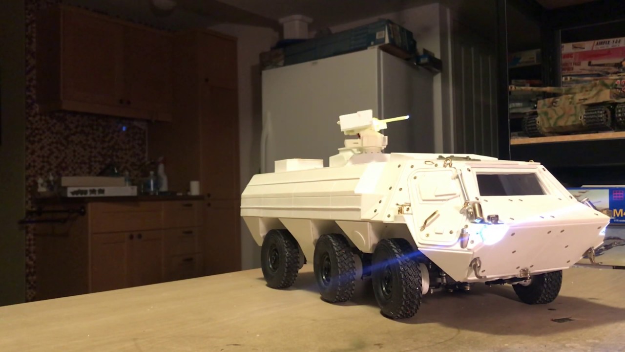 RC 1/16 scale Tpz-1 Fuchs engine and weapon system tests