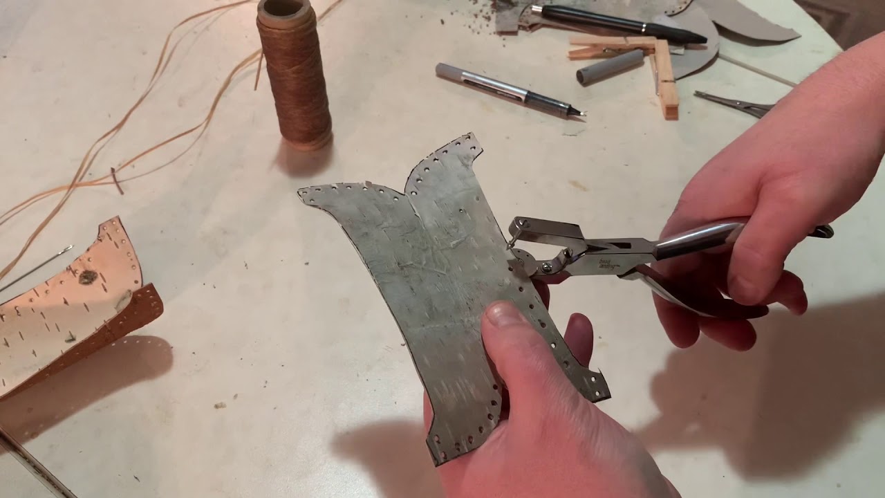 Mini Birch Bark Canoe Making (Part 1)
