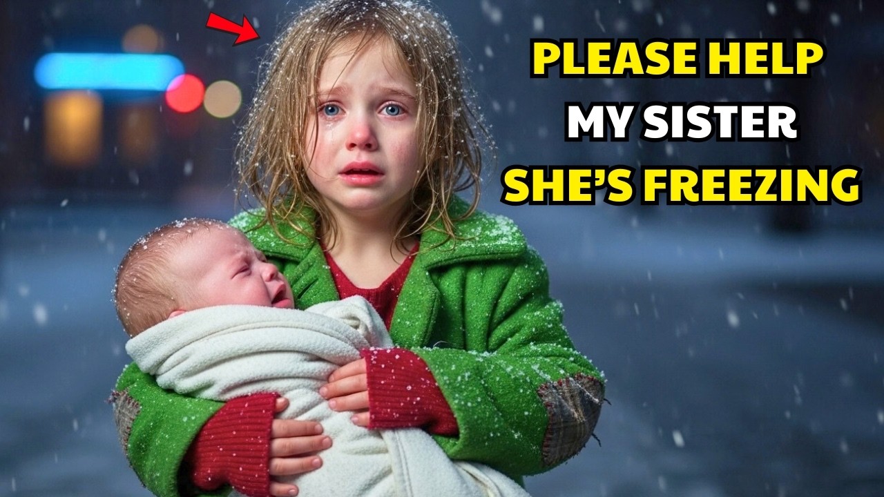 A BILLIONAIRE SAW A GIRL HUGGING FREEZING SISTER — “PLEASE HELP MY SISTER  SHE’S FREEZING” AND THEN…