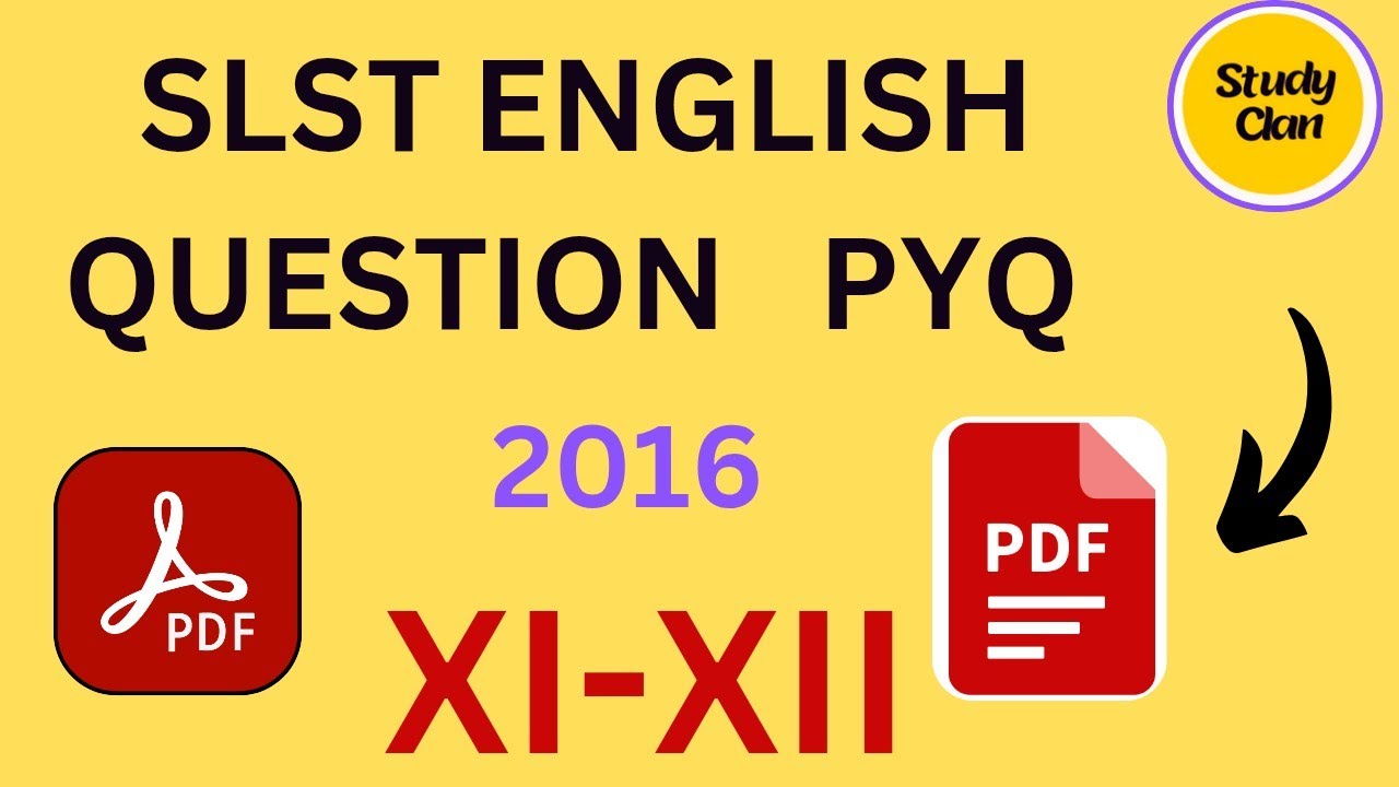SLST English Question Paper PYQ 2016 (XI-XII) #slst