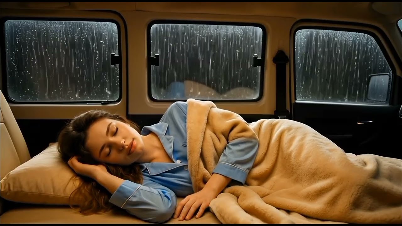 Fall Asleep in 3 Minutes 🌙 Heavy Rain on Car & Thunder Sounds | Rainy Night Ambience for Deep Sleep