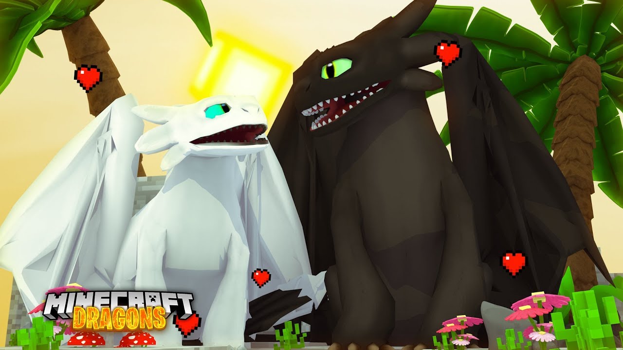 OUR NIGHT FURY FALLS IN LOVE WITH A LIGHT FURY | Minecraft DRAGONS Little Kelly