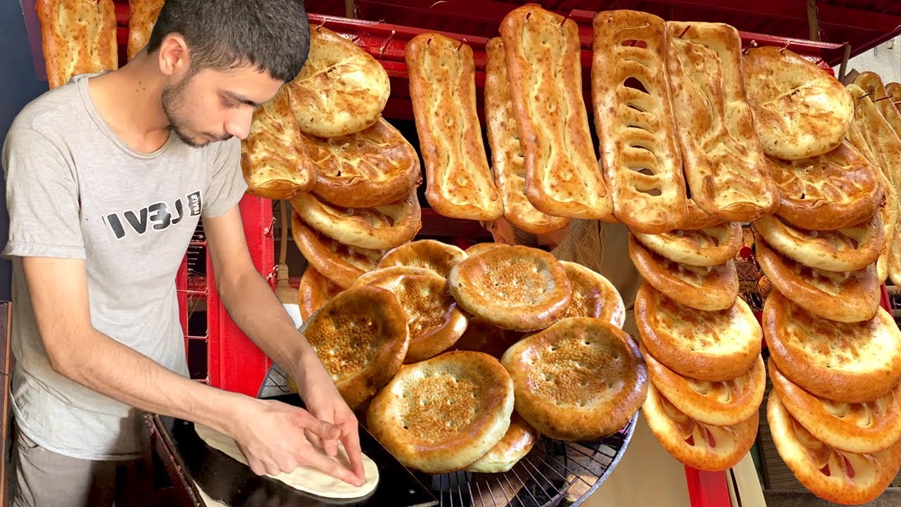 Traditional Tandoori Naan - Afghani Designed Roti Making. EXTREME DOUGH ART | Pakistan Street Food