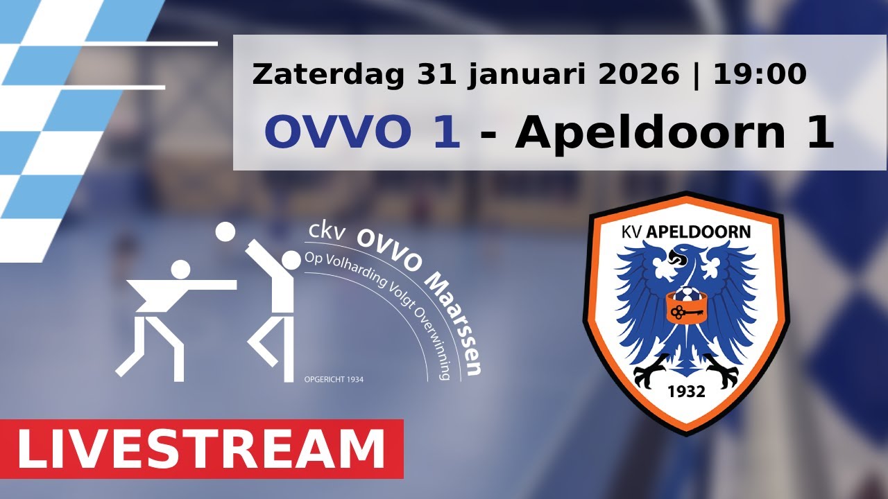 OVVO Maarssen 1 vs Apeldoorn 1 | Livestream (31-01-2026)