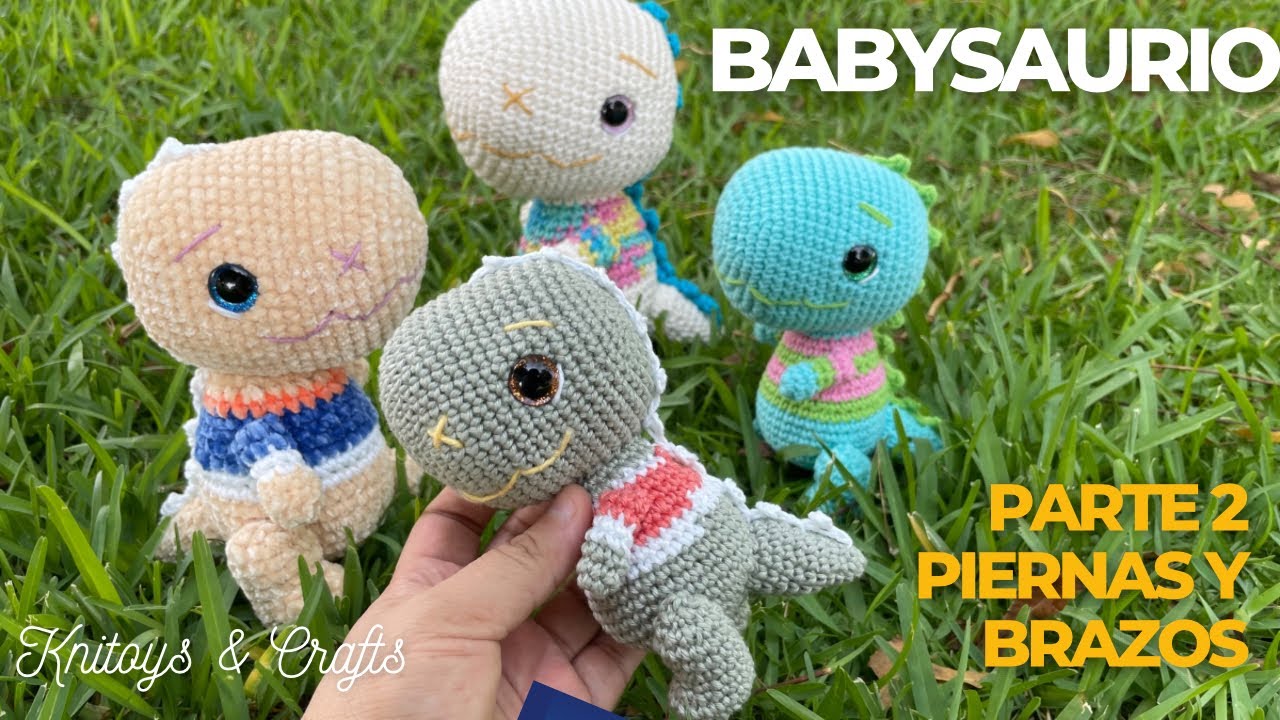 El AMIGURUMI más tierno y rápido de TEJER: BABYSAURIO - CROCHET PRINCIPIANTE - Parte 2 PIERNA-BRAZO