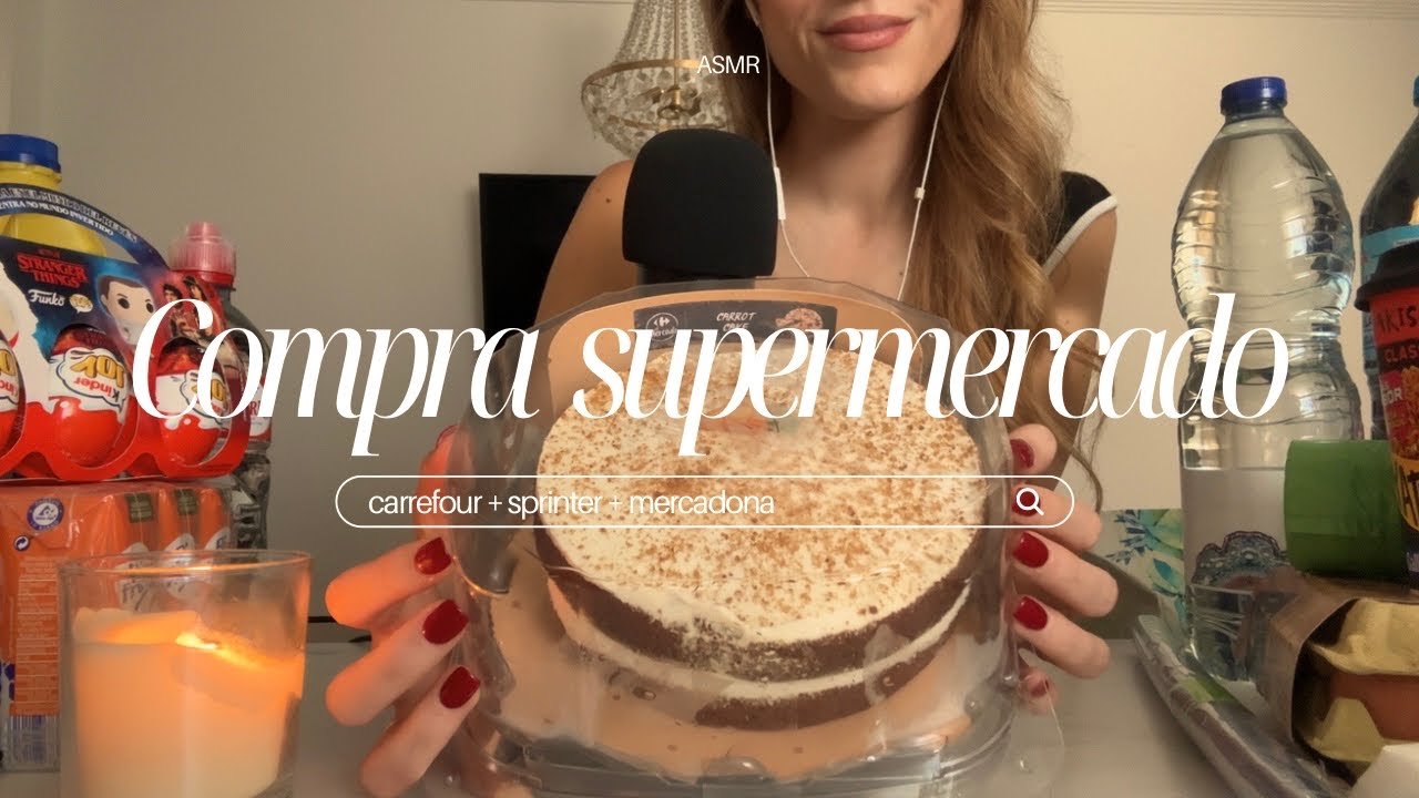 ASMR | compra de supermercado carrefour + sprinter + mercadona 🍂🧺🧸
