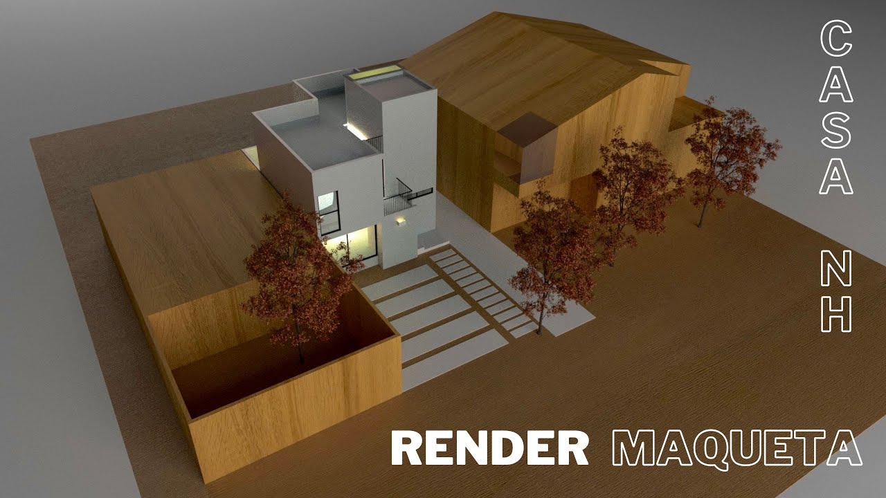 RENDER TIPO MAQUETA Sketchup - Vray 6 I  Proyecto Casa Habitación NH