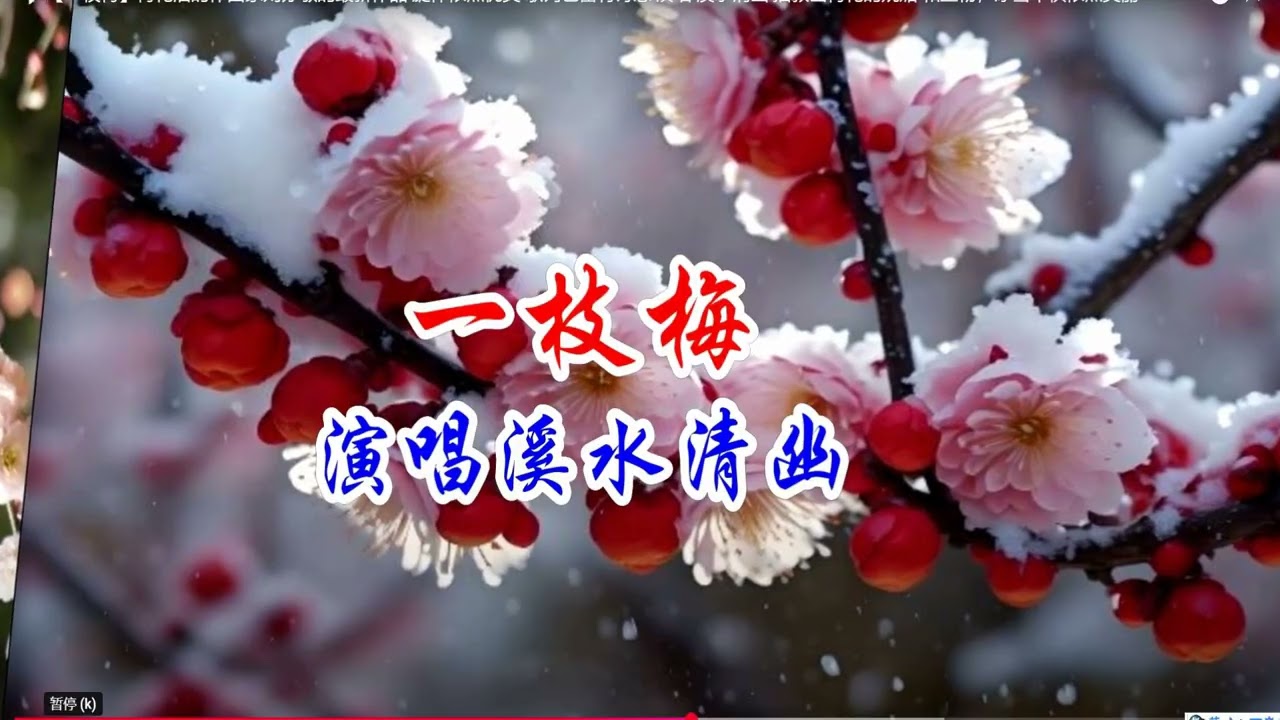 A plum blossom in winter 一枝梅  演唱 溪水清幽   2026 1 21