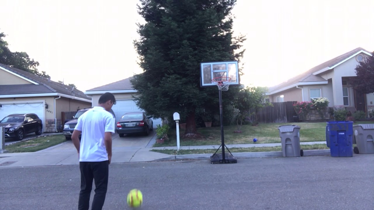 Soccer ball into trash can