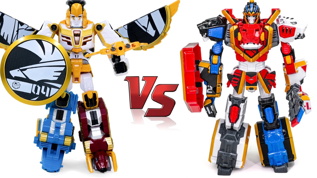 GeoMeCha BEASTGUARDIAN ThunderLion VS SkyHawk Land Sea Sky Robot Solid Beast Transformation
