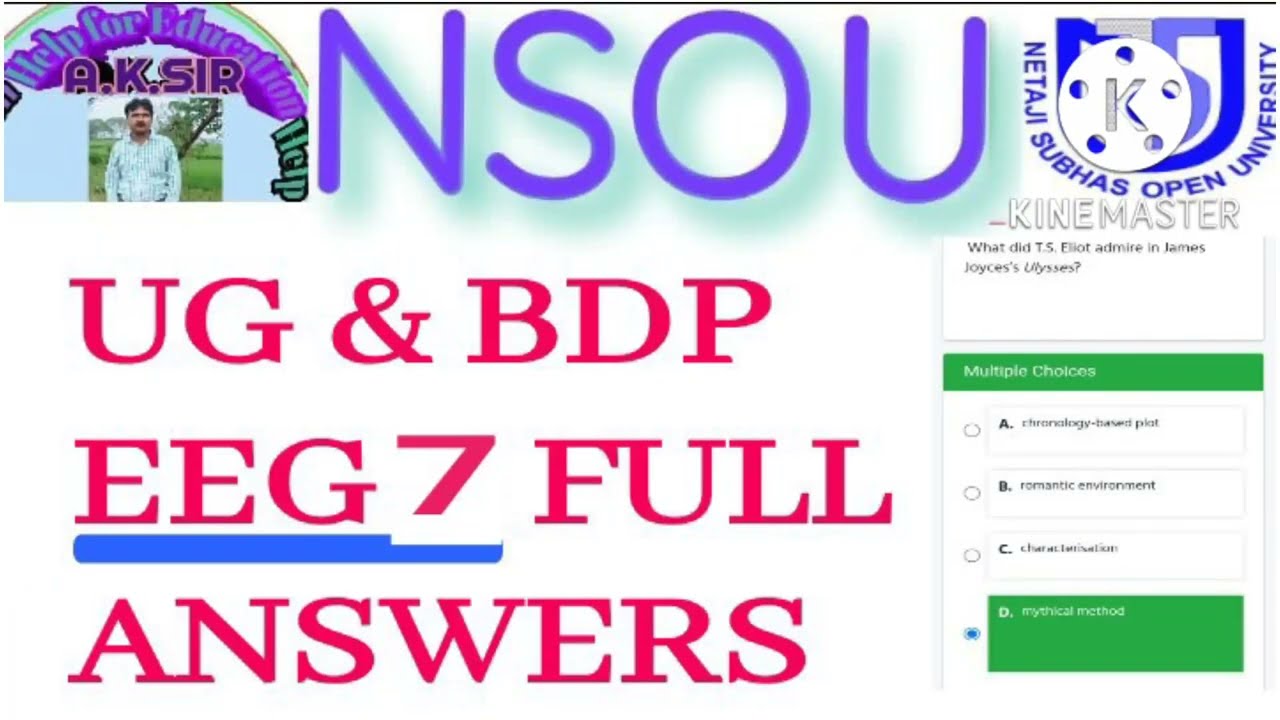 NSOU UG/BDP EEG-7 ONLINE EXAM ANSWERS