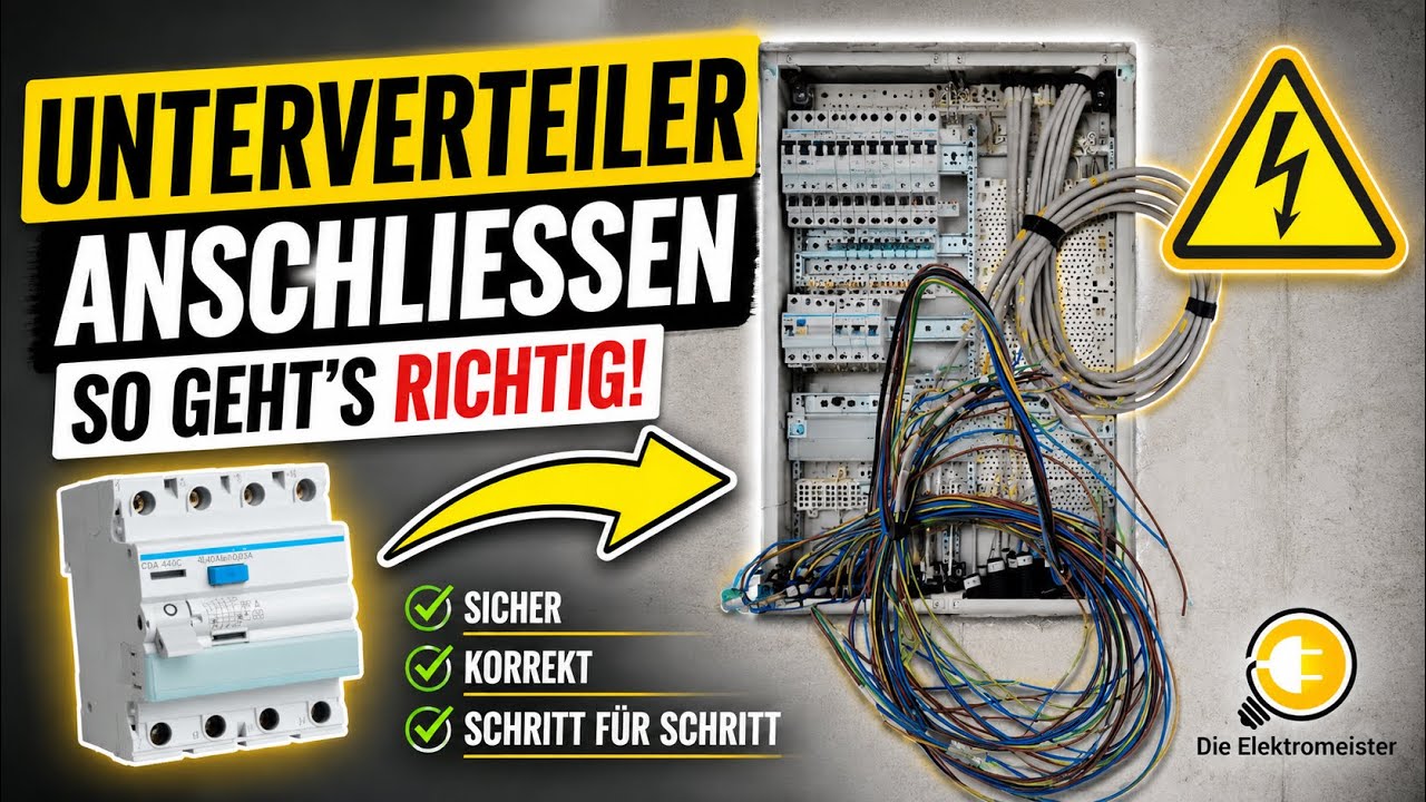 Unterverteiler Feldverteiler FWU52K1 Hager Anschließen. Unterverteilung Verdrahten EHF Sanierung