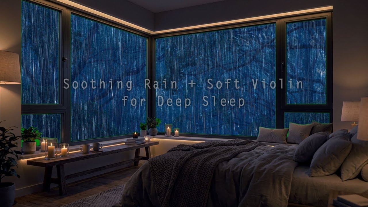 Relax, Let Go, and Sleep 😴🎻🌧️ | Gentle Violin with Soft Rain Sounds