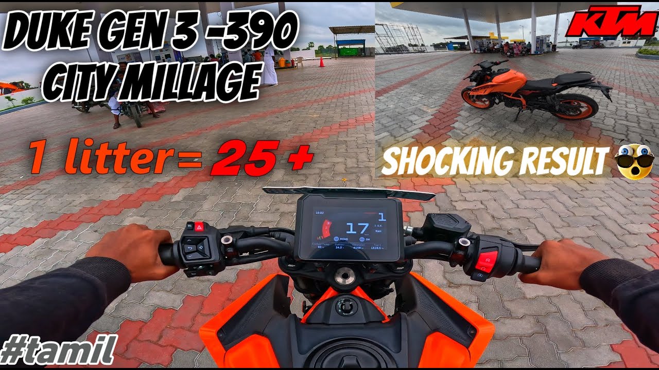 KTM Duke 390🚀||gen 3 🥰|| city millage 💥||shocking result 😯🤯|| #tamil #ktmduke390 #capcut #superbike 