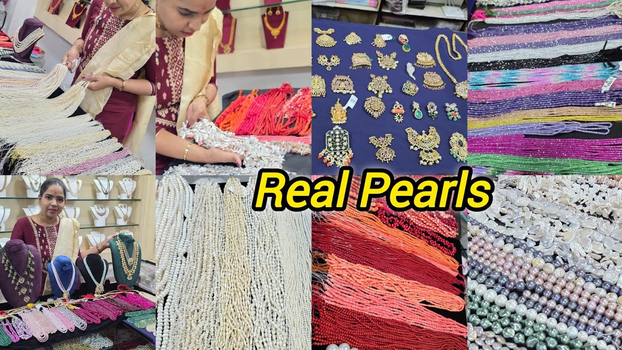 Real Pearl Rubys Emerald Blue Sapphire Sea Jade Beads & Customised Jewellery | Pondy Bazaar Shopping