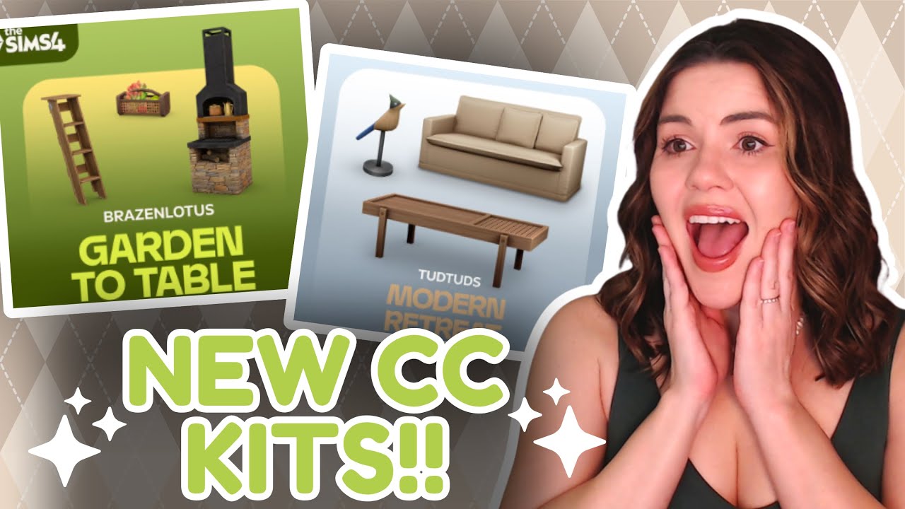 НОВЫЕ наборы CC для The Sims 4!! 🌿 Современное убежище + Сад к столу