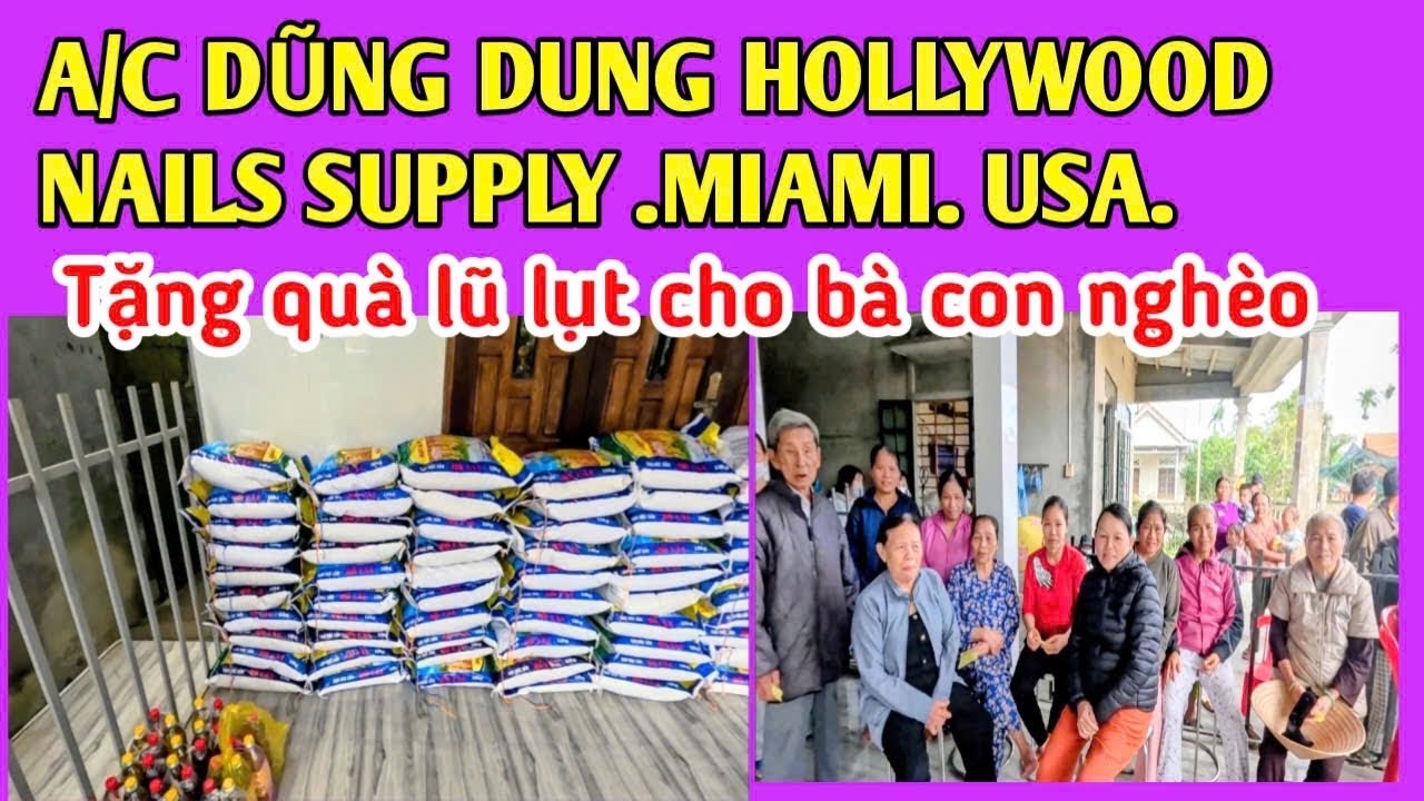 A / C Dũng Dung ở Mỹ giúp bà con khó khăn  quà sau lũ lụt |Trân Trân Huế thương