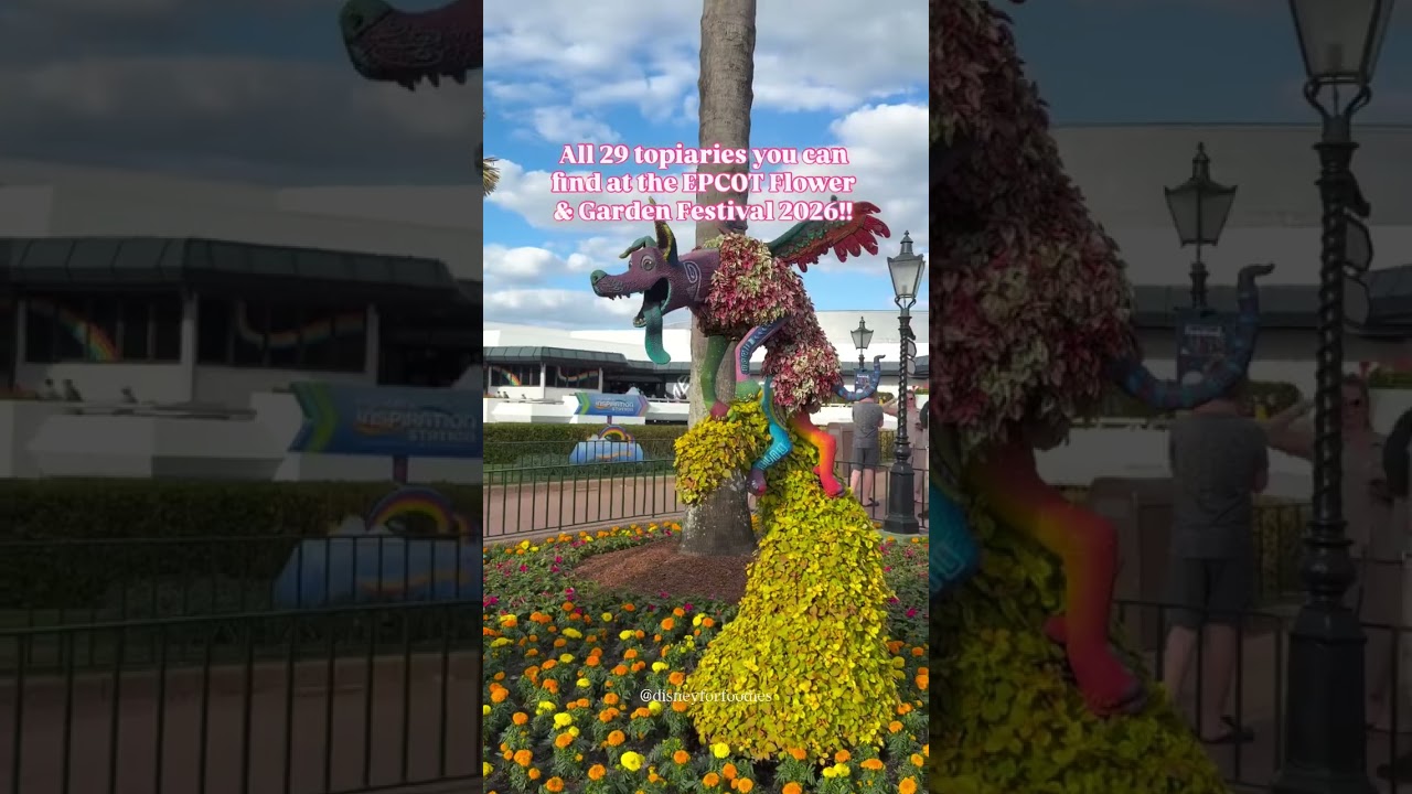 All 29 topiaries you can find at the EPCOT Flower & Garden Festival 2026!! EnchantedFoodieGuides.com