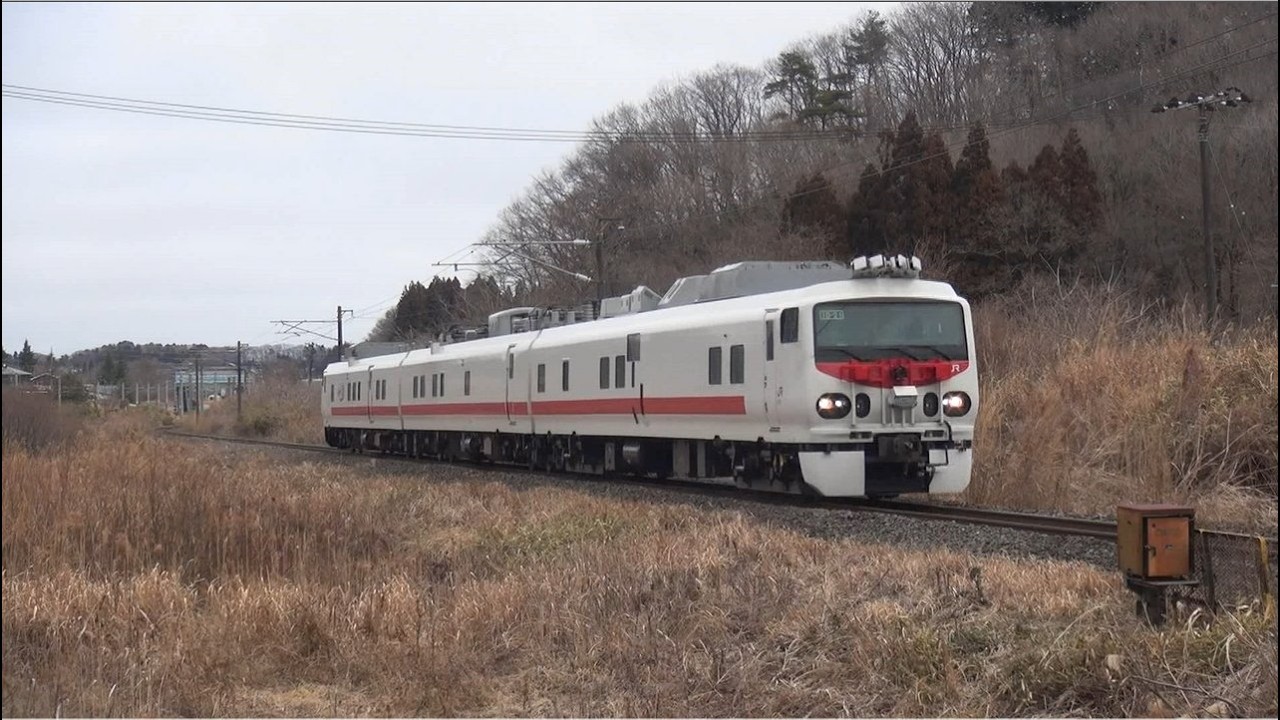 東北本線 勝負沢踏切 検測車 キヤＥ１９３ 回送通過 2026.02.27