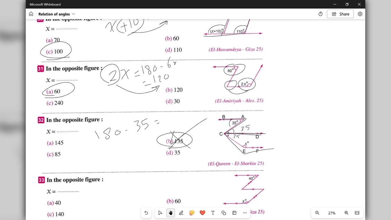 Relation of angles