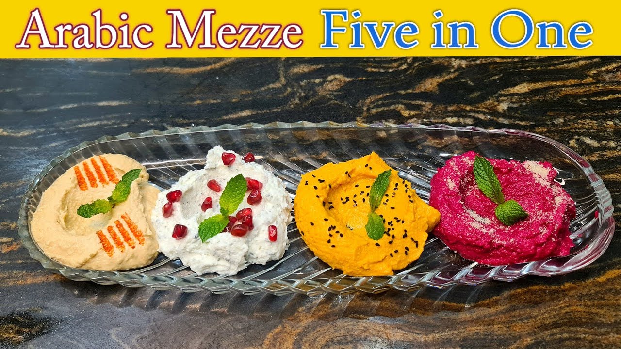 Arabic Cold Mezze recipes | Arabic style Hummus, Mutabal, Labneh, beetroot mutabal , Tahini sauce