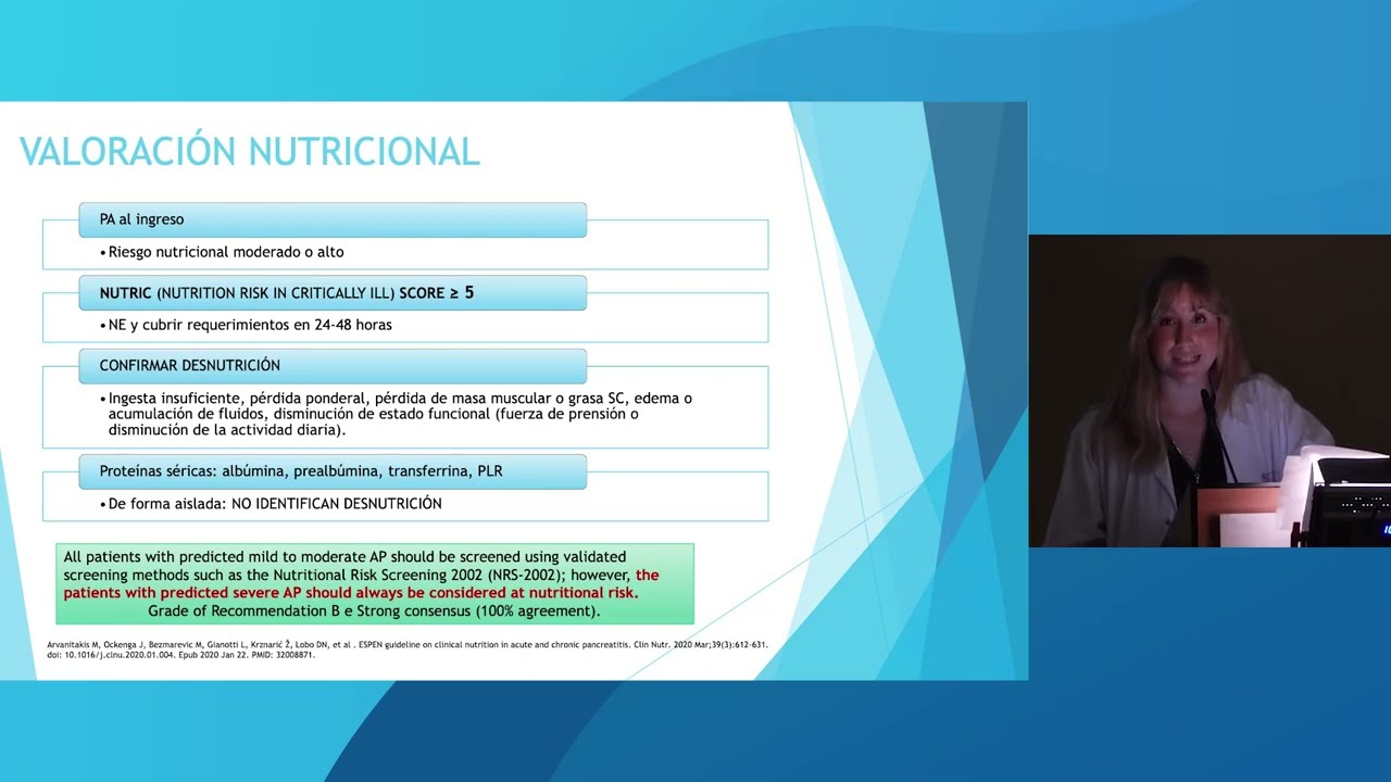 Intervención nutricional en pancreatitis aguda y crónica. Dra. Sara Jiménez Blanco