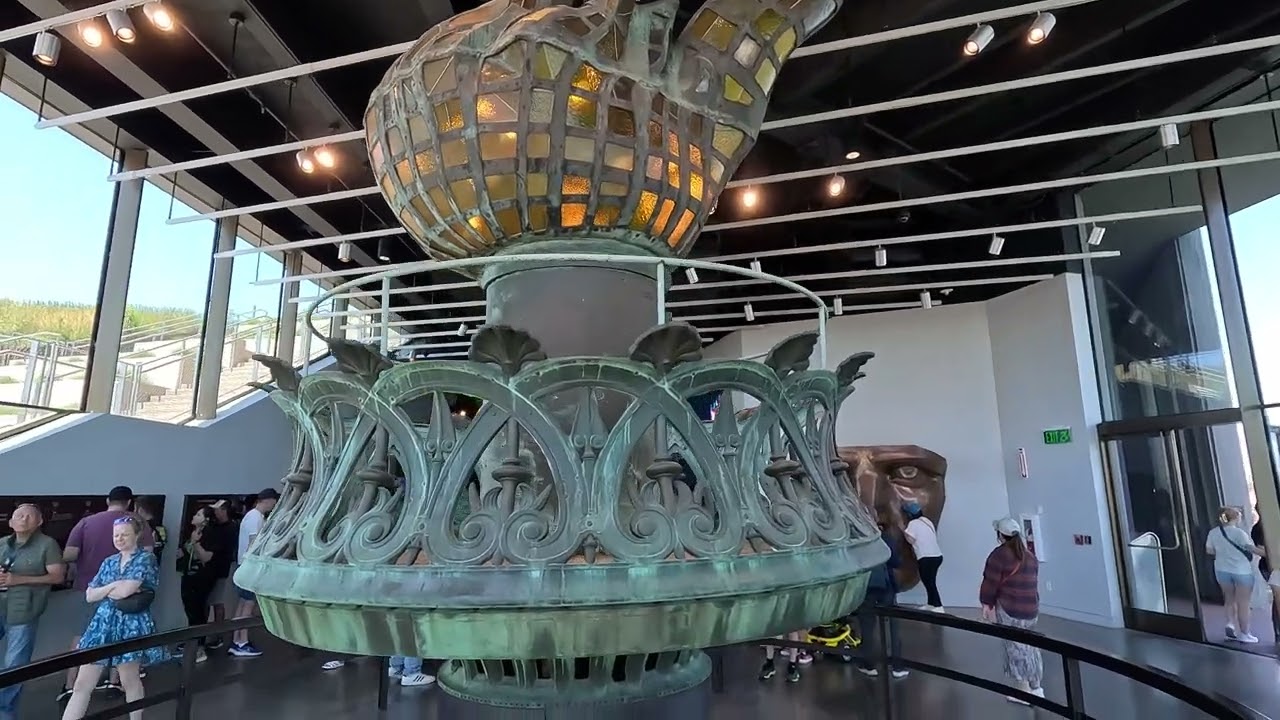 Visiting the Statue of Liberty Museum at Liberty Island New York City USA