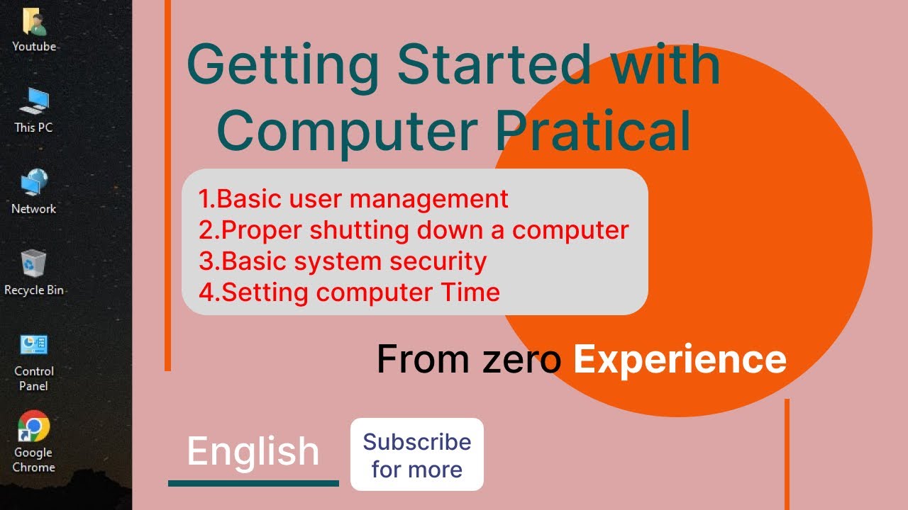 Computer Basics (creating user accounts, basic system security, setting time etc ) in English