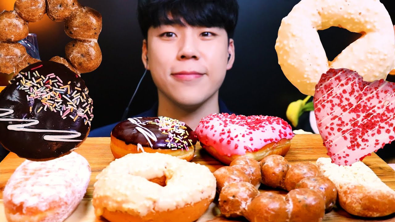 SUB)ASMR 던킨도너츠 신메뉴 쫀떡쫀떡 도너츠 먹방 리얼사운드 DUNKIN' DONUTS MUKBANG REAL SOUND