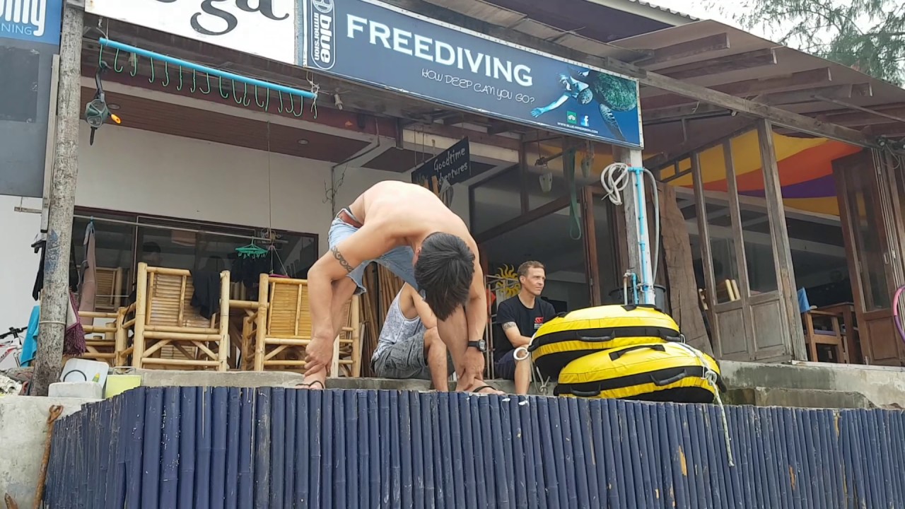Empty lung stretching Kaylovesfreediving
